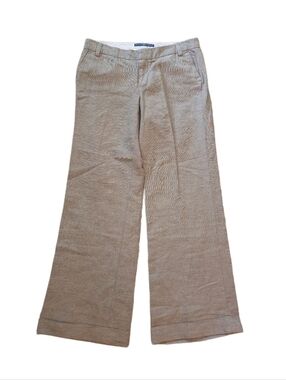 Gap Brown Neutral Wide-Leg Linen Blend Trouser Pants Size 6